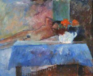 Girl and Blue Table