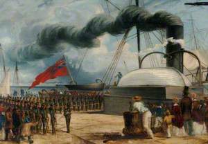 The Battalion Embarks at Dover on HM Steamship 'Magaera' on 2 January 1852
