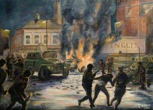 The 1st Royal Green Jackets Fighting Rioters in Cromac Square, Belfast, Summer 1971