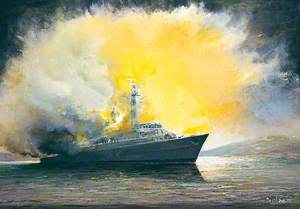 HMS 'Antelope' Explodes off Port San Carlos, 23 May 1982