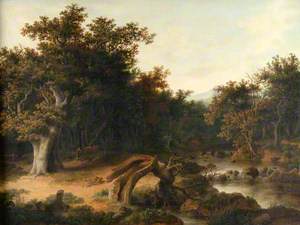 Landscape with Trees, Cattle, and Stream