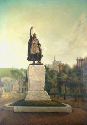 Statue of King Alfred (849–899) in the Broadway