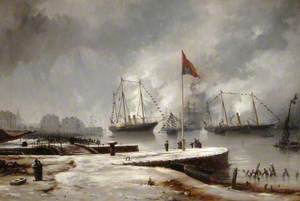 The Departure from Gravesend of HRH Princess Royal on Her Marriage, 2 February 1858, to Prince Frederick, during a Snowstorm