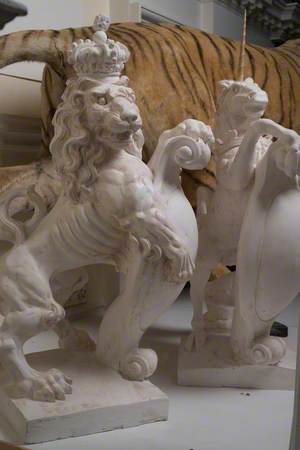 Maquettes for the Lion and Unicorn from Temple Bar, London