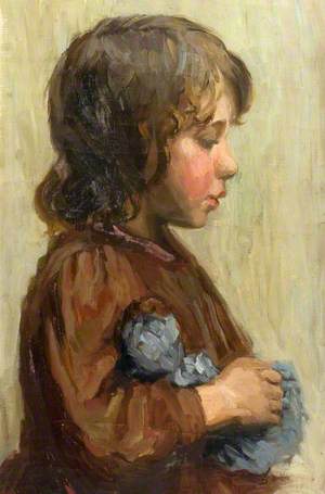 Study of a Small Girl with a Blue Toy (Bushey Model)