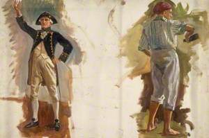 Sketches of Two Figures for 'The Founding of Australia'