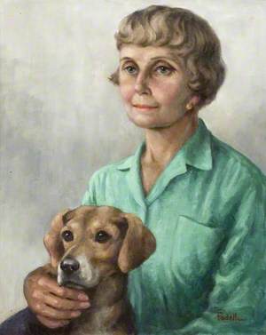 Miss Nancy B. Whitehead with Her Dog