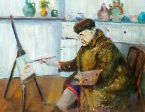 Alice Stainton (1910–1999), Sitting Painting in the Frobisher Studio, Bushey