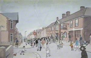Exhibition at Bushey with Homage to L. S. Lowry, Some of Whose Characters Kept Creeping into the Picture