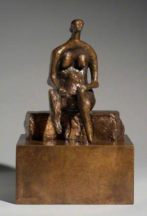 Seated Woman on Curved Block