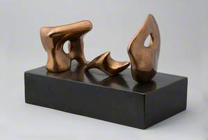 Three-Piece Reclining Figure: Maquette No. 2: Polished