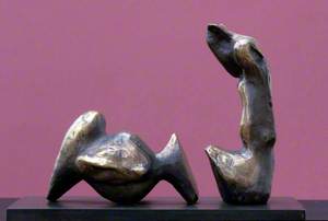 Maquette for Two-Piece Reclining Figure: Cut