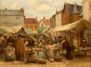 Straw Plaiting in the Market Place, Hitchin