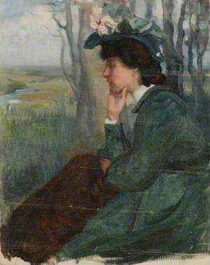 Portrait of a Lady Sitting in a Wood