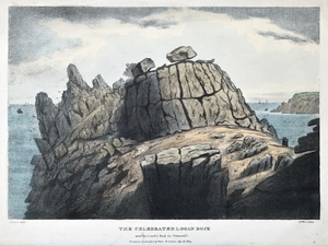 Celebrated Logan Rock near the Land's End in Cornwall