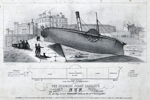 Woodside Ferry Company's Iron Steam Boat the 'Nun', Built by Mr John Laird, as She Lay across Woodside Quay on the 12th January, 1842