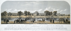 Building for the Great Exhibition of Industry of all Nations in London, 1851 (Looking across the Serpentine)