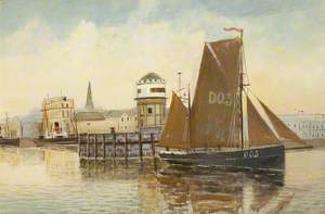 A Lugger Passing Red Pier