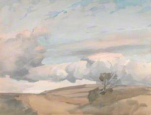 Billowing Clouds over a Brown Landscape