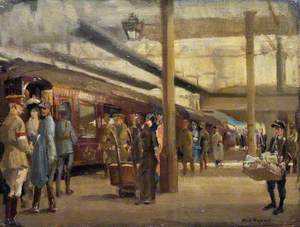 Second Study for 'The Staff Train at Charing Cross Station'