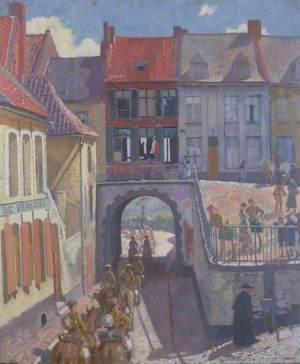 The Household Brigade Passing to the Ypres Salient, Cassel