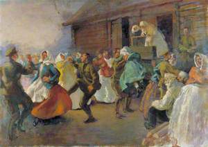 Russian Soldiers Dancing with Peasant Women