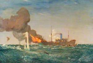 HMS 'Dunraven VC' in Action against the Submarine That Sank Her, 8 August 1917
