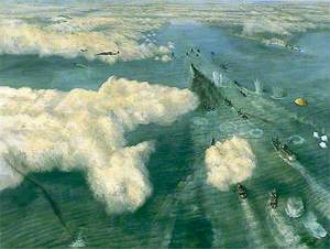 Attack on a Convoy Seen from the Air