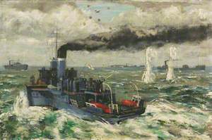 HMS 'Lorna Doone' during an Attack on an East Coast Convoy