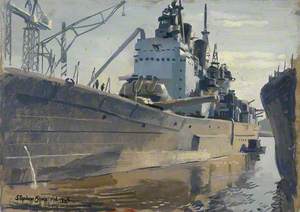 HMS 'Vanguard' in Dock, February 1946
