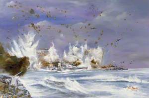 Evacuation of Crete: Cruisers HMS 'Orion' and HMS 'Kimberley' under Attack, May 1941