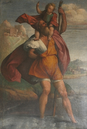 Saint Christopher Carrying Infant Jesus across a River