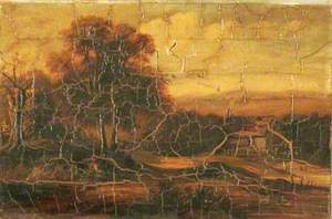 Farmhouse and Figure in a Wooded Landscape