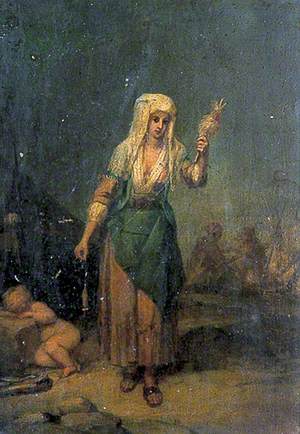 Woman Holding a Distaff and Spindle