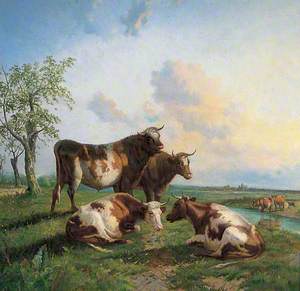 Cattle on the Banks of the River Stour