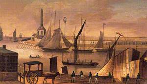 Margate Harbour, Kent, with Ships