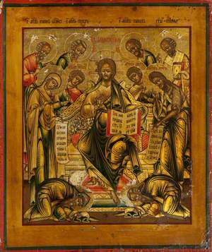 Deesis Icon with Christ Pantocrator