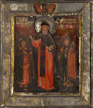 Icon with Saint Feodor of Smolensk and his sons David and Constantine