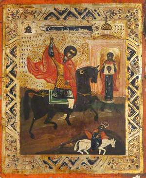 Icon with Saint Demetrius Vanquishing Tsar Kaloyan