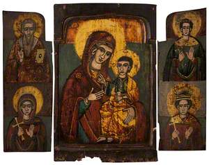 Icon with the Virgin Hodegetria and Four Saints