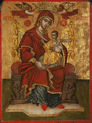 Icon with the Virgin and Child Enthroned