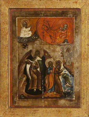 Icon with Scenes from the Life of Prophet Elijah