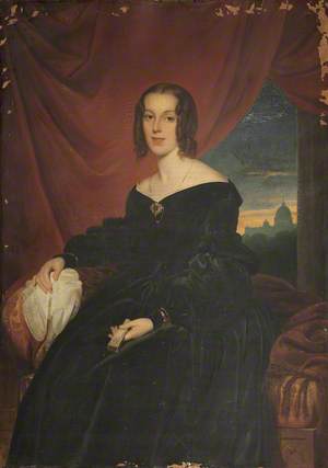 Portrait of a Lady with a Black Dress and Brooch