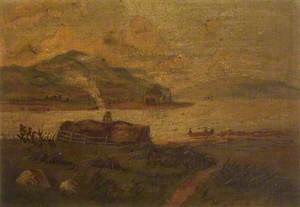 Landscape – Lake Scene, Croft with Smoking Chimney