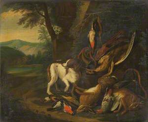 Hunting Scene: Dog with Game
