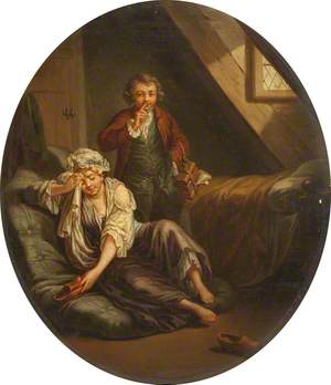 A Schoolboy and a Chambermaid in an Interior