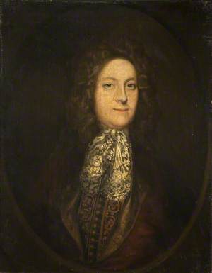 Portrait of a Man with a Gold Embroidered Lace Cravatte