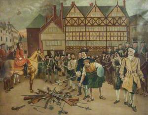 Jacobite Troops Surrendering Their Arms to General Wills in Preston Market Place, 1715