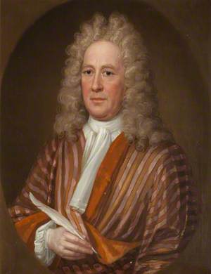 Portrait of a Gentleman in a Wig and Striped Robe