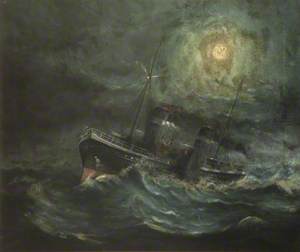 Paddle Steamer in Stormy Sea